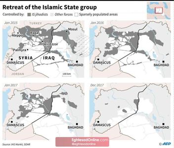 روند نابودی داعش در دو سال اخیر +اینفوگرافیک