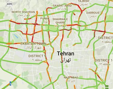 وضعیت ترافیکی تهران بعد از زلزله +نقشه