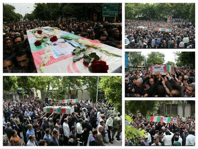 تشییع‌پیکر ۲ شهید حوادث‌تروریستی تهران در بجنورد +عکس