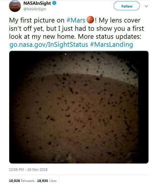 فرود موفق روبات کاوشگر "اینسایت" بر سطح مریخ (+عکس)