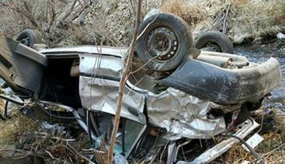 سقوط مرگبار خودرو پراید به دره ۱۵۰متری +عکس