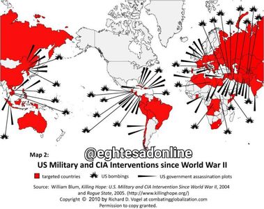 بعد از جنگ جهانی دوم آمریکا در کدام کشورها مداخله کرده است