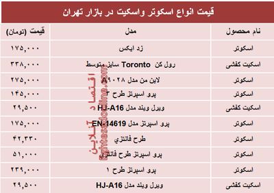 نرخ انواع اسکوتر و اسکیت در بازار؟ +جدول