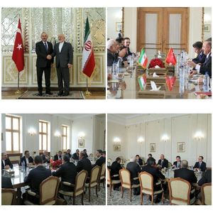 دیدار وزیر امور خارجه ترکیه با ظریف +عکس