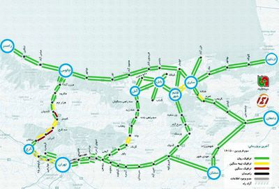 آخرین وضعیت ترافیکی جاده‌های شمالی کشور +نقشه
