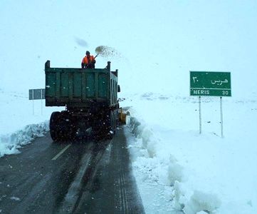 بارش برف سنگین در مشکین‌شهر +عکس