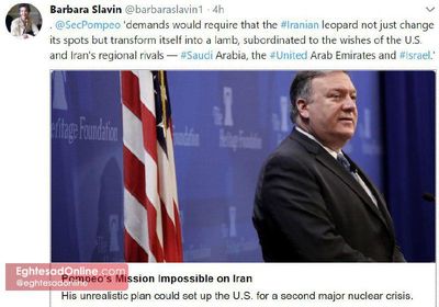 واکنش عضو ارشد شورای روابط خارجی آتلانتیک و هماهنگ‌کننده گروه ویژه ایران  به اظهارات وزیر خارجه امریکا