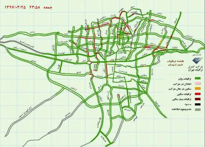 نقشه ترافیکی شهر تهران
