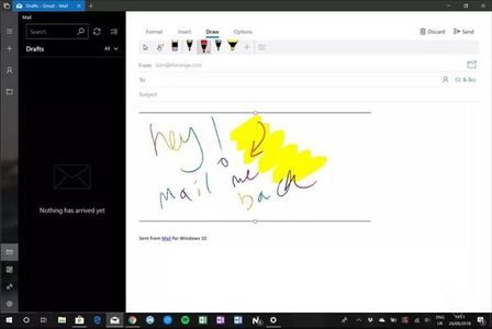 ایمیل زدن با دستخط در ویندوز‌۱۰