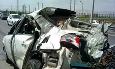 تصادف در بزرگراه تهران-قم دو کشته برجای گذاشت