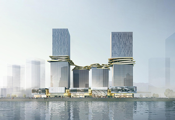 طراحی برج‌های ترکیبی با پل ارتباطی عملکردگرا بین 4 ساختمان