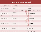 قیمت جدید انواع وَن در بازار تهران +جدول